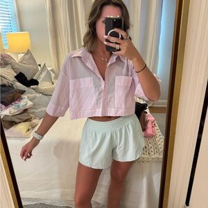 Zara cropped button down